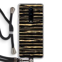 Gouden strepen: OnePlus 8 Transparant Hoesje met koord