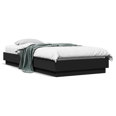 Bedframe met LED-verlichting zwart 100x200 cm