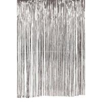 Folie deurgordijn versiering - 3x - zilver - 200 x 100 cm - Feestartikelen - Brandvertragend