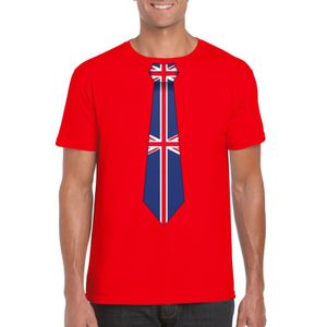 Rood t-shirt met Engeland vlag stropdas heren