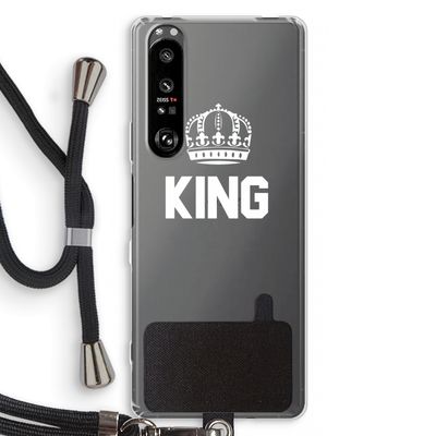 King zwart: Sony Xperia 1 III Transparant Hoesje met koord