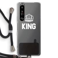 King zwart: Sony Xperia 1 III Transparant Hoesje met koord