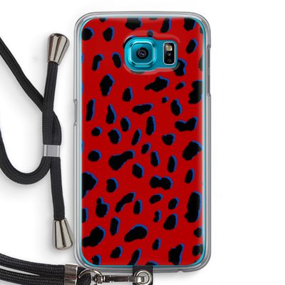 Red Leopard: Samsung Galaxy S6 Transparant Hoesje met koord