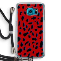 Red Leopard: Samsung Galaxy S6 Transparant Hoesje met koord