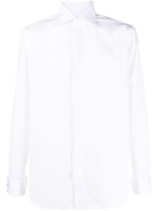 Lardini chemise en coton à col italien - Blanc