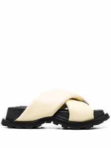 Jil Sander sandales matelassées en cuir - Jaune