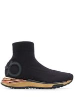 Ferragamo baskets montantes en maille - Noir Ferragamo baskets montantes en maille - Noir