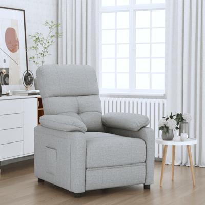 Fauteuil verstelbaar stof lichtgrijs