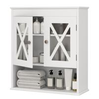 Badkamer Hangkast met Verstelbaar Rek Houten Badkamerkast Badkast Wit