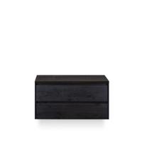 Dante Badmeubelset 100 cm - Black Oak - Wastafel Bovenblad