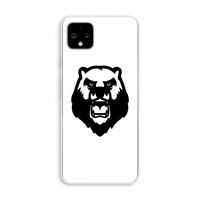 Angry Bear (white): Pixel 4 XL Transparant Hoesje