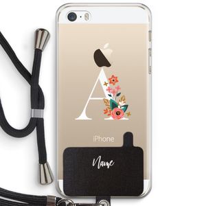 Pink Bouquet: iPhone 5 / 5S / SE Transparant Hoesje met koord