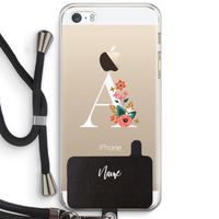 Pink Bouquet: iPhone 5 / 5S / SE Transparant Hoesje met koord