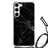 Samsung Galaxy S23 Anti-Shock Hoesje Marmer Zwart - Origineel Cadeau Vader