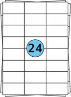 Huismerk A4 Stickervellen voor pakketten en brieven | 70 x 37 mm | Wit - 24 Stickers per Vel - 100 stuks per verpakking