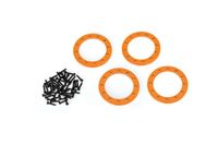 Beadlock rings, orange (1.9") (aluminum) (4)/ 2x10 CS (48) (TRX-8169A)