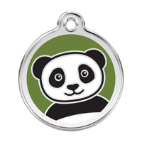 Panda Green roestvrijstalen hondenpenning large/groot dia. 3,8 cm - Reddingo