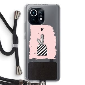 Zwart-wit cactus: Xiaomi Mi 11 Transparant Hoesje met koord