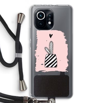 Zwart-wit cactus: Xiaomi Mi 11 Transparant Hoesje met koord