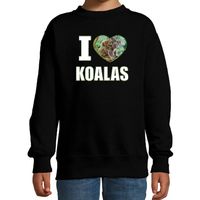 I love koalas sweater / trui met dieren foto van een koala zwart voor kinderen - thumbnail