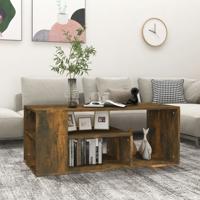 Salontafel 100x50x40 cm bewerkt hout gerookt eikenkleurig - thumbnail