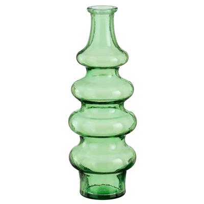 Bloemenvaas Sira - transparant glas - groen - D14,5 x H40 cm - vaas - sierlijk model Bloemenvaas Sira - transparant glas - groen - D14,5 x H40 cm - vaas - sierlijk model