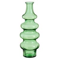 Bloemenvaas Sira - transparant glas - groen - D14,5 x H40 cm - vaas - sierlijk model
