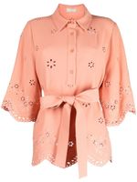 Elie Saab blouse à broderies - Rose