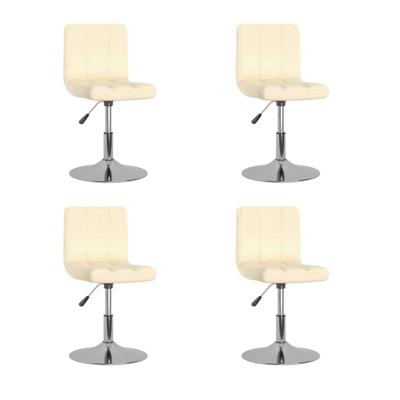 Eetkamerstoelen 4 st draaibaar stof crèmekleurig
