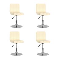 Eetkamerstoelen 4 st draaibaar stof crèmekleurig