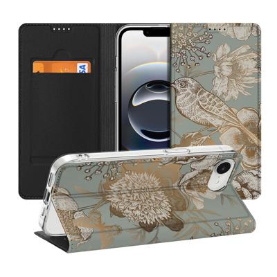 Smart Cover voor Apple iPhone 16e Vintage Bird Flowers