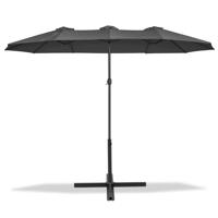 MaxxGarden Parasol - Stokparasol xxl - Dubbel model - 460 x 270cm - Antraciet - thumbnail