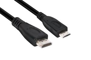 club3D CAC-1350 HDMI-kabel HDMI Aansluitkabel HDMI-mini-C-stekker, HDMI-A-stekker 1.00 m Zwart