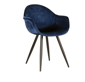 LABEL51 Eetkamerstoel 'Forli',Velvet, kleur Blauw