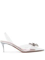 Amina Muaddi Rosie Glass 60mm slingback pumps - Argent - thumbnail