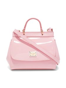 Dolce & Gabbana Kids mini sac à main Sicily en cuir verni - Rose
