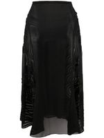 Jean Paul Gaultier Pre-Owned jupe évasée en soie à transparent appliqué (années 2000) - Noir