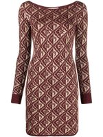 Marine Serre robe courte Moon Diamant en jacquard - Rouge - thumbnail