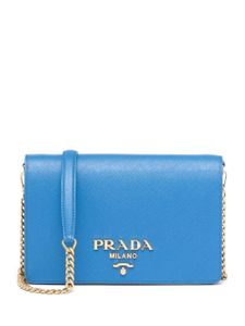 Prada sac à bandoulière à plaque logo - Bleu