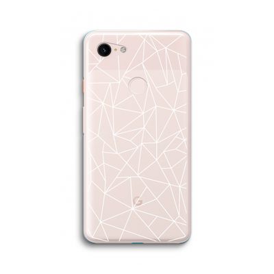 Geometrische lijnen wit: Google Pixel 3 XL Transparant Hoesje