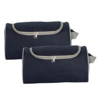Kimood Schoenentas sport - 2x - 11L - 35 x 17 x 19 cm - blauw - polyester - sportschoenen opbergen