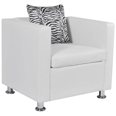 Fauteuil kunstleer wit