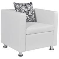 Fauteuil kunstleer wit