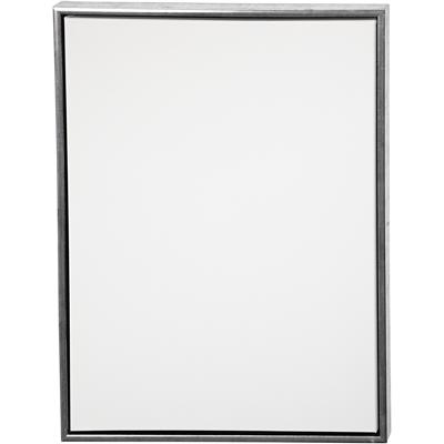Creativ Company Canvas met lijst, afm 60x80 cm, 360 gr, antiek zilver, wit, 1 stuk