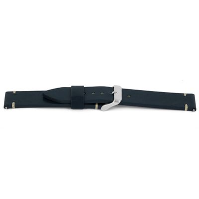 Horlogeband Universeel F640 Leder Blauw 18mm