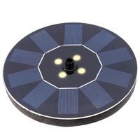 Solar fontein met led verlichting - D16 cm - zwart - vijver sierfontein   -