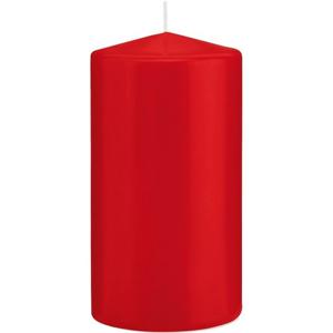 Cilinderkaars/stompkaars - rood - 8 x 15 cm - 69 branduren