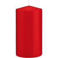 Cilinderkaars/stompkaars - rood - 8 x 15 cm - 69 branduren