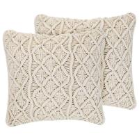 Beliani - GOREME - Sierkussen set van 2 - Beige - 45 x 45 cm - Katoen