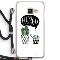 Hey you cactus: Samsung Galaxy A3 (2016) Transparant Hoesje met koord